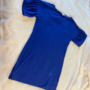 Vineyard Vines blue ruffle sleeve dress size large